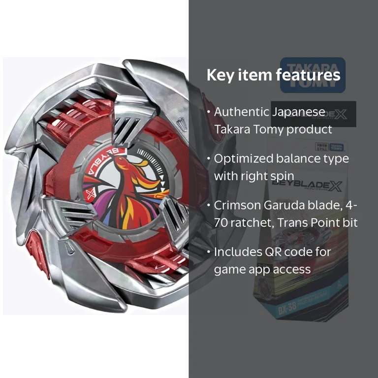 Takara Tomy Beyblade X BX-38 Crimson Garuda 4-70TP - Walmart.com