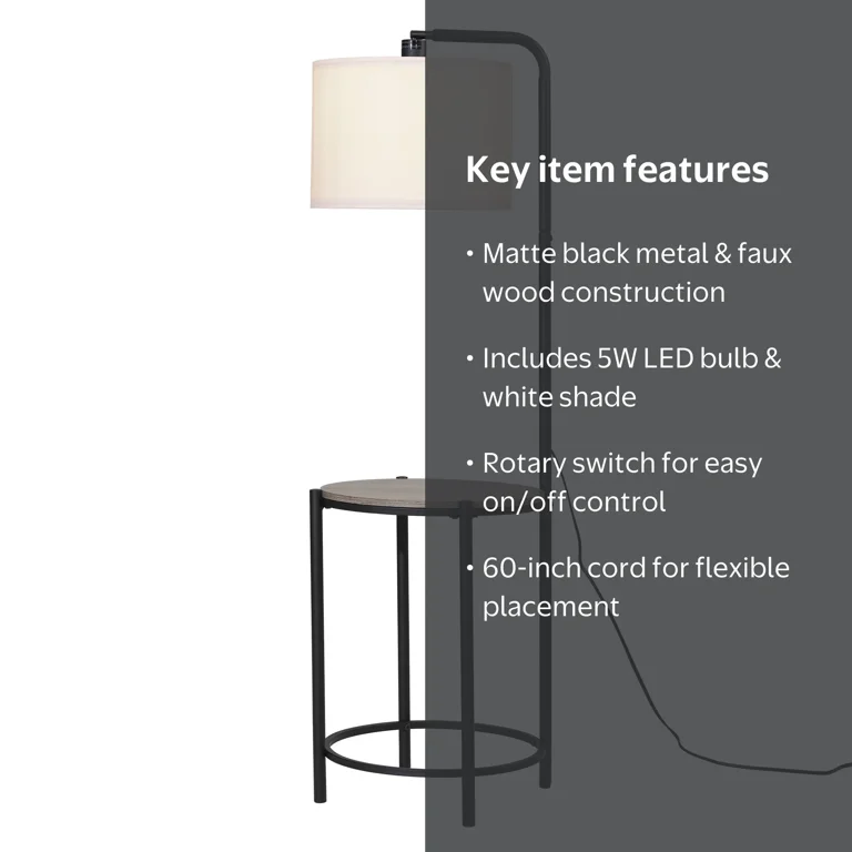 Free Shipping! Mainstays 54-inch Mid-Century Style Floor Lamp with