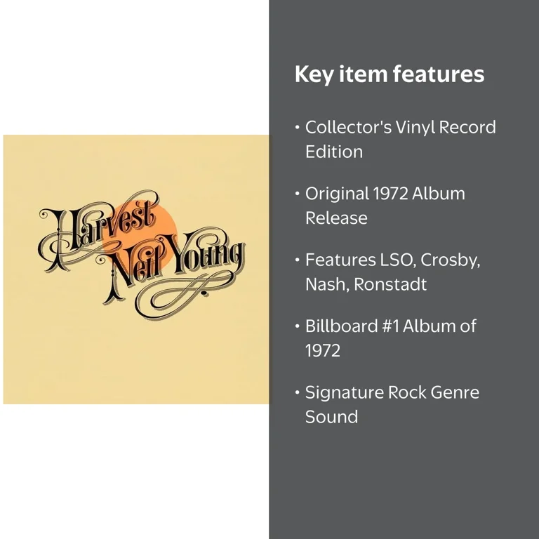 Reprise, Vinyl, Neil Young Harvest Music & Performance - Walmart.com