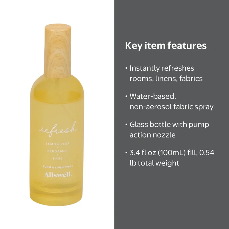 Allswell Refresh (Lemon Zest + Bergamot + Sage) Scented Room