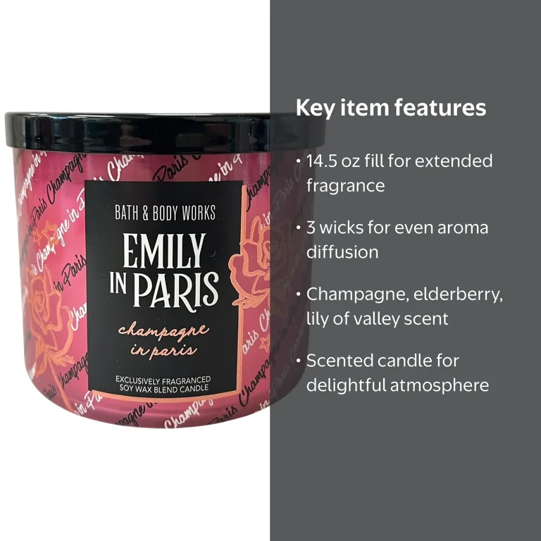 Bath & Body Works Emily In Paris Champagne In Paris 3 Wick Candle