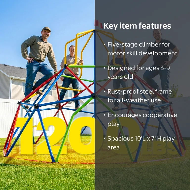 Zupapa, Kids Climbing Dome, 10FT, Outdoor Jungle Gym for Kids