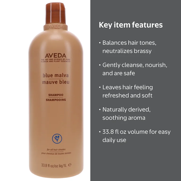 Aveda, Blue Malva Shampoo, 33.8 fl oz, For All Hair Shades