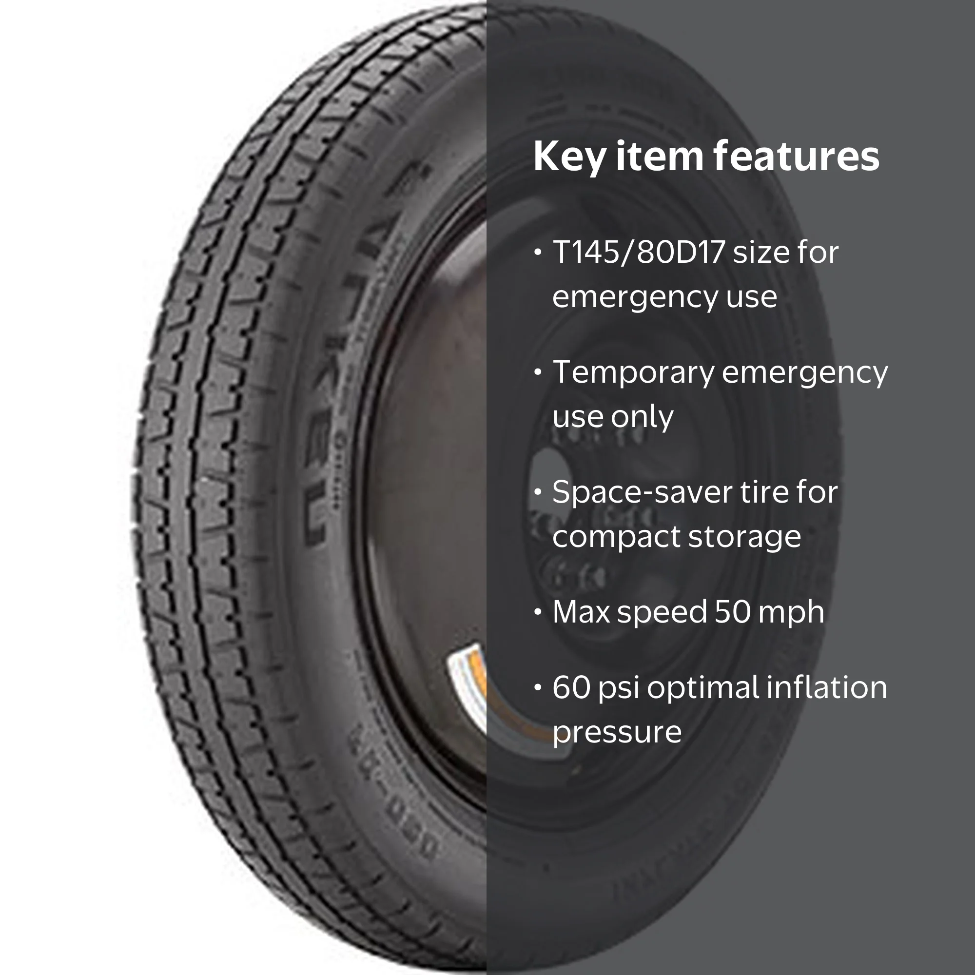 Falken FK-090 T145/80D17 107M Temp Spare Tire, Replacement Space