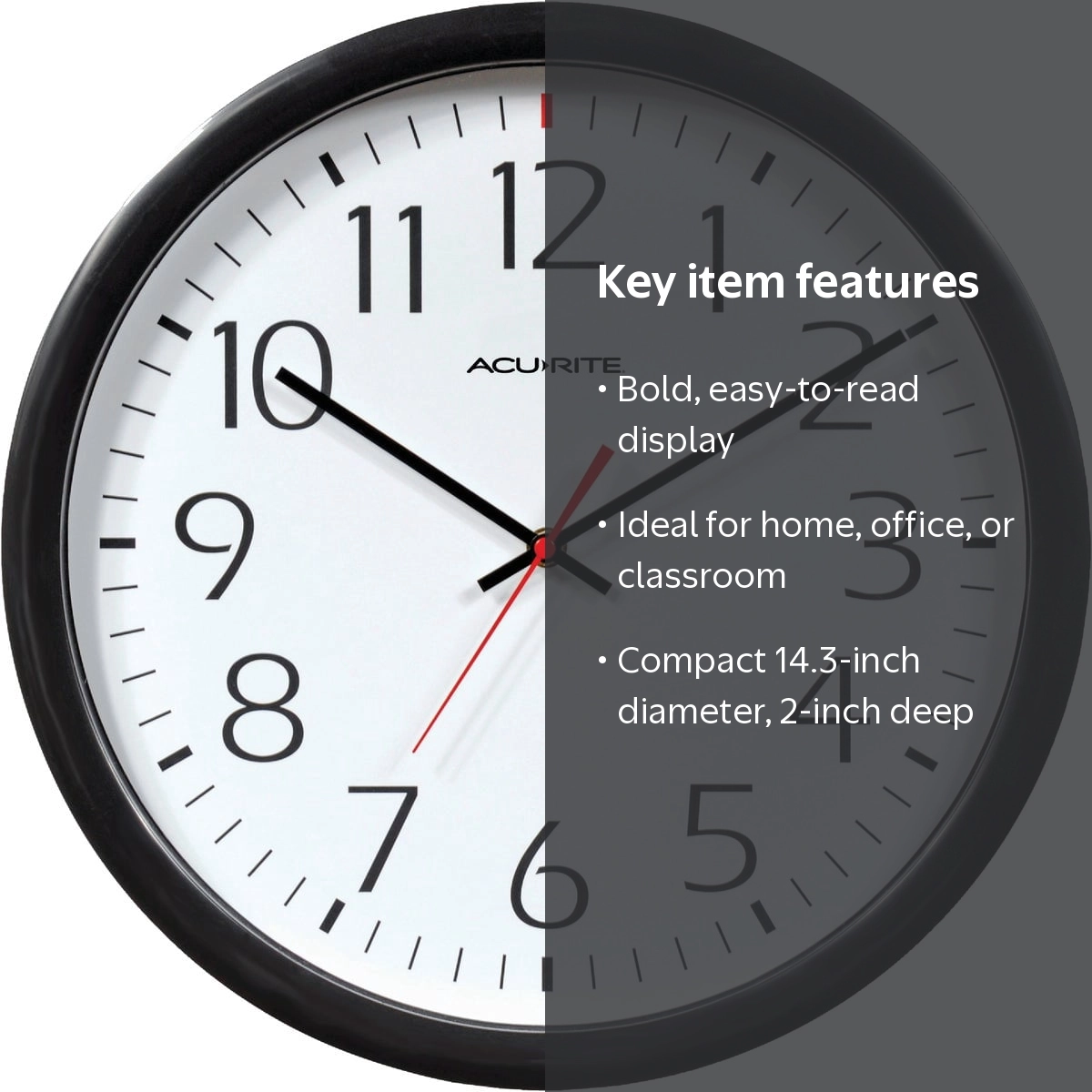 Timex Set and Forget Wall Clock 46004T - Analog Quartz, 14-Inch