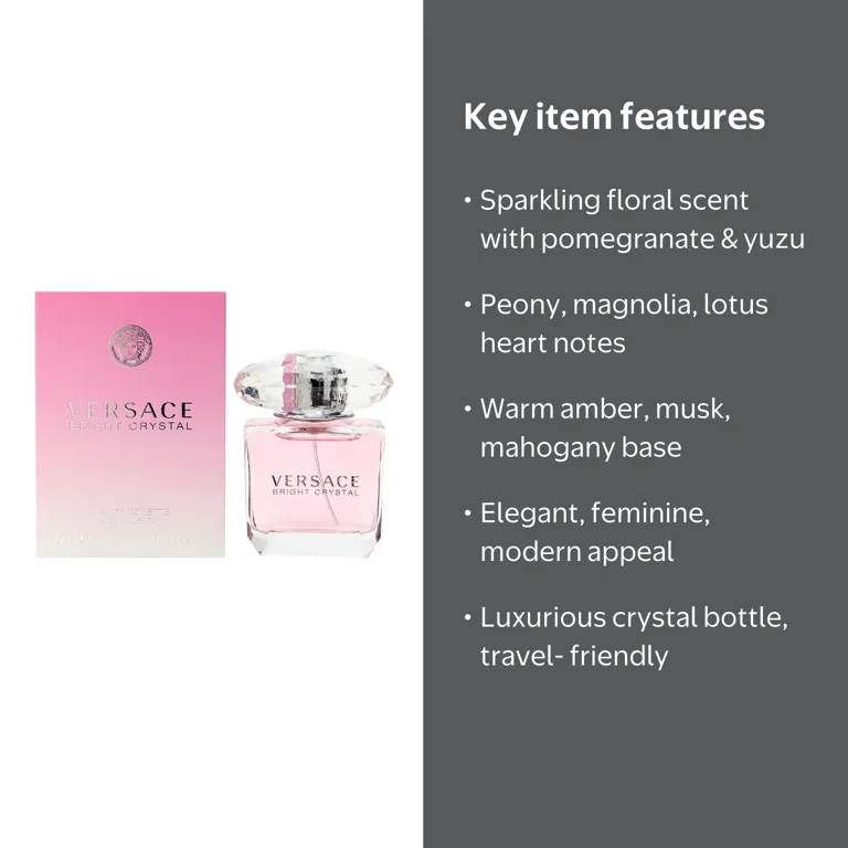 M*S様 VERSACE パラッツォディア クリスタル ヴェルサーチ Versace Bright Crystal Eau de Toilette for Women, 1.0 oz Spray