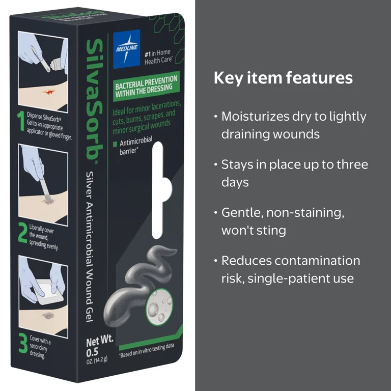 silver antimicrobial wound dressing Medline Optifoam Non-Adhesive Dressings (MSC9614EPZ) 10.BOX SilvrSTAT is easy to apply and perfect for minor cuts Silvercel Antimicrobial Dressing