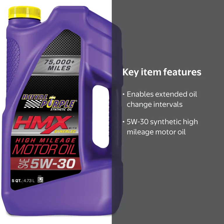 Royal Purple, High Mileage Motor Oil, 5W-30, 5 Quarts - Walmart.com
