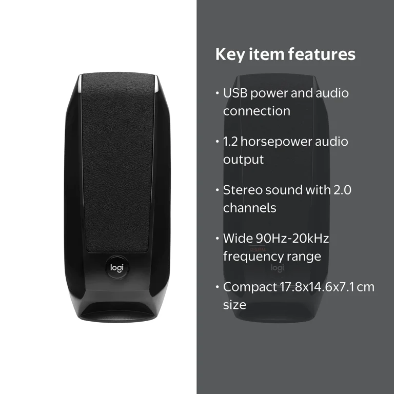 Logitech S150 Wired USB Speakers with Digital Sound for Computer