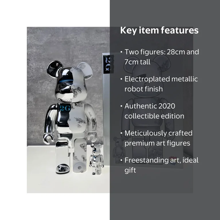 Medicom Toy Bearbrick 400%+100% HajimeSorayama Plating Robot Style