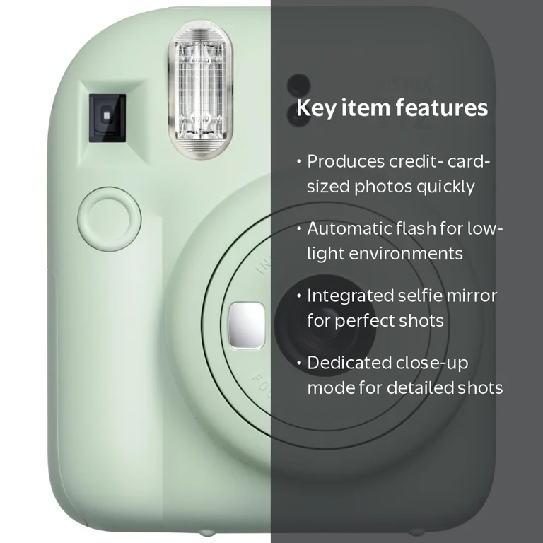 Fujifilm Instax Mini 12 Instant Film Camera in Mint Green with