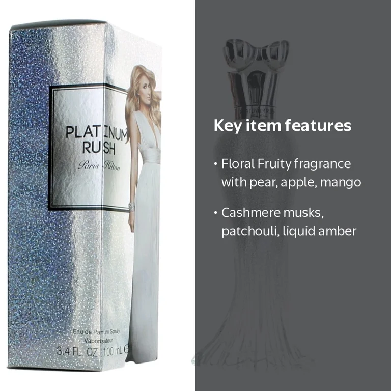 Paris Hilton, Eau de Parfum, 3.4 fl oz, Platinum Rush for Women