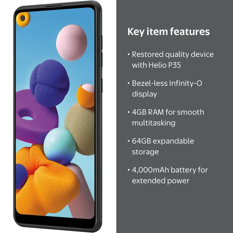 Free Shipping! Samsung Galaxy A21 32GB Black Unlocked