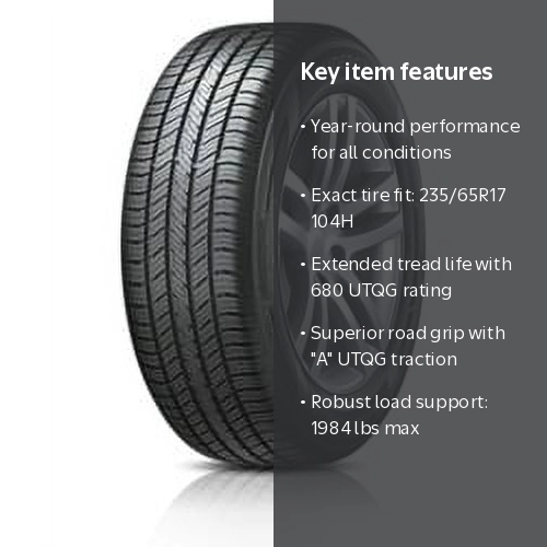 Hankook Kinergy ST H735 All-Season Passenger Tire, 235/65R17 104H