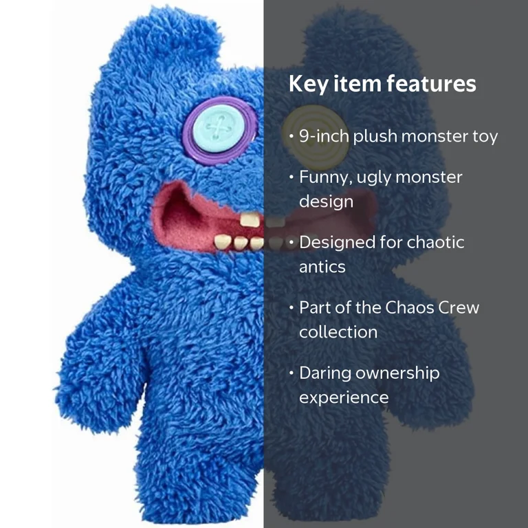 Fuggler, Blue Plush Toy, Scary Ugly Monster, Chaos Crew - Walmart.com