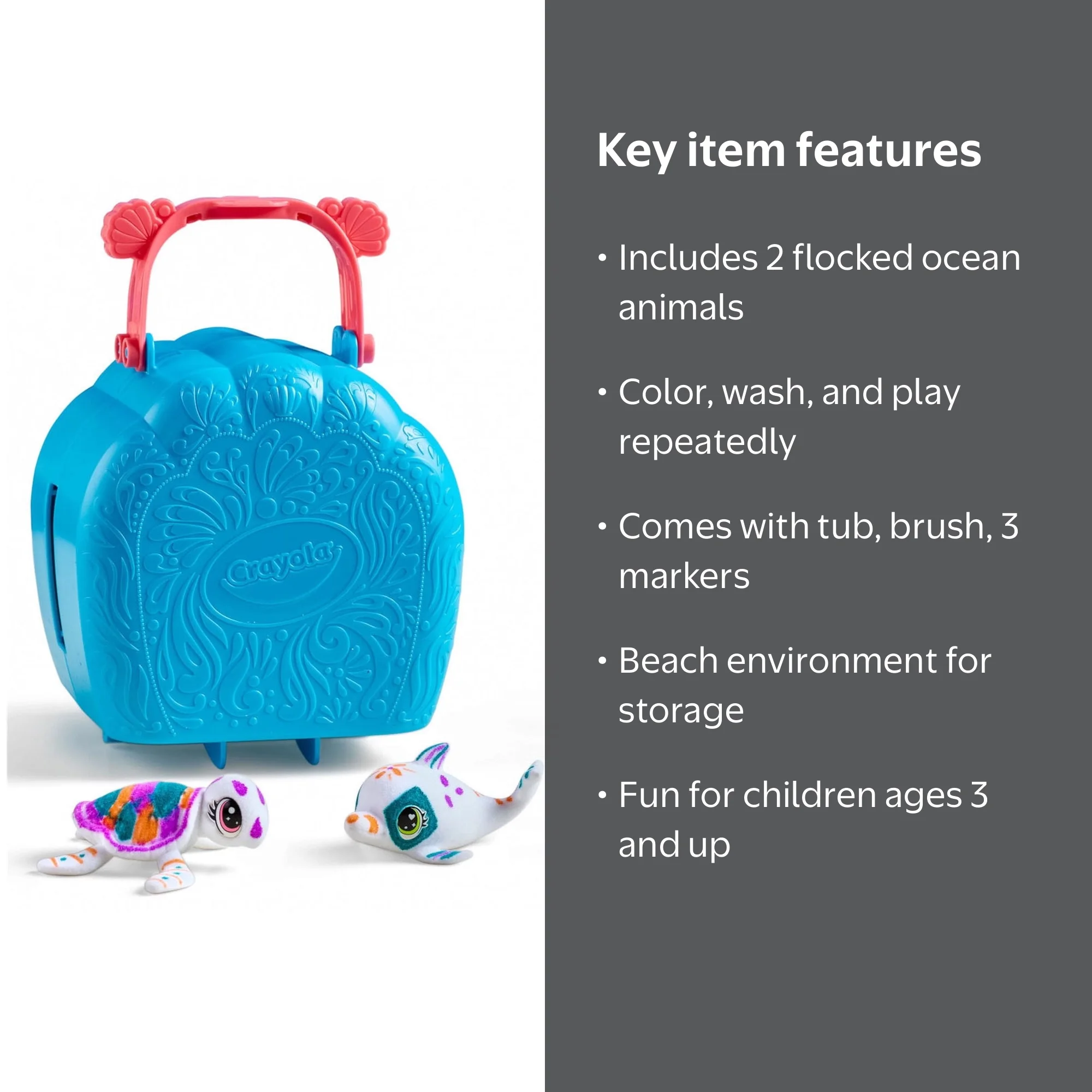 ソフビナル　ヘビ－ブルー Crayola, Scribble Scrubbie Pets Seashell Splash Playset, 2 Ocean