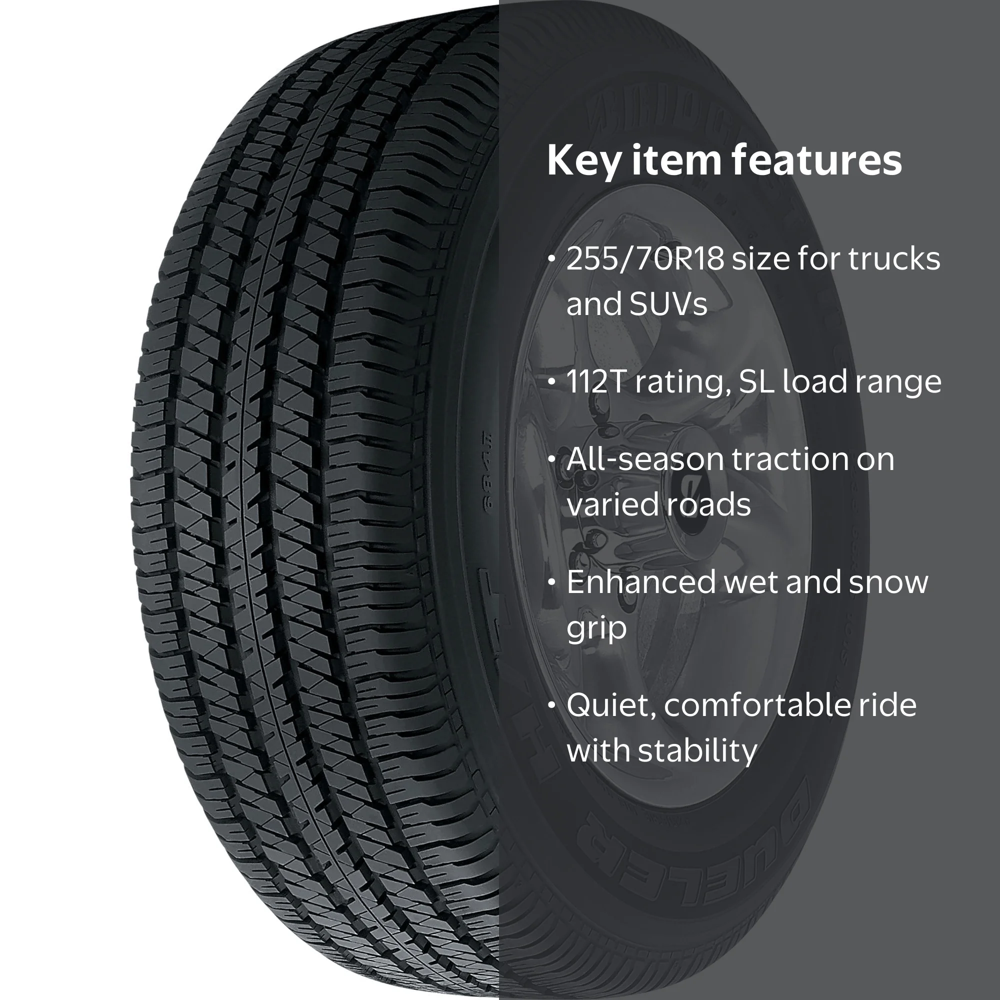 BRIDGESTONE DUELER H/T 684II 18インチ ① Bridgestone Dueler H/T 684 II 255/70R18 112T All-Season Tire with