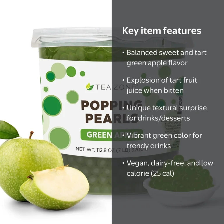 Tea Zone, Green Apple Popping Pearls™, 7 lbs, Vegan, Ready to
