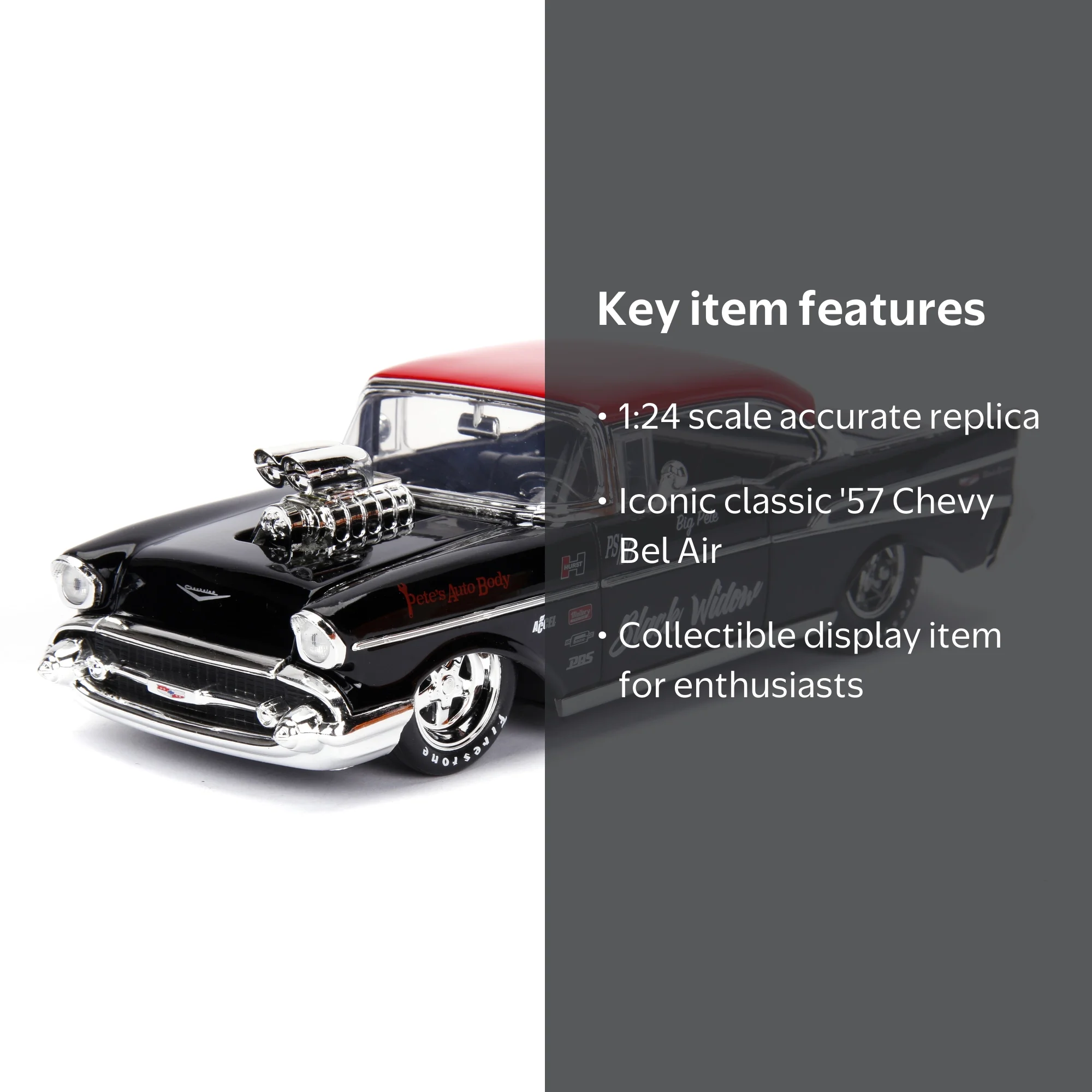 Jada Toys Chevrolet 1:24 Scale '57 Chevy Bel Air Model 12457