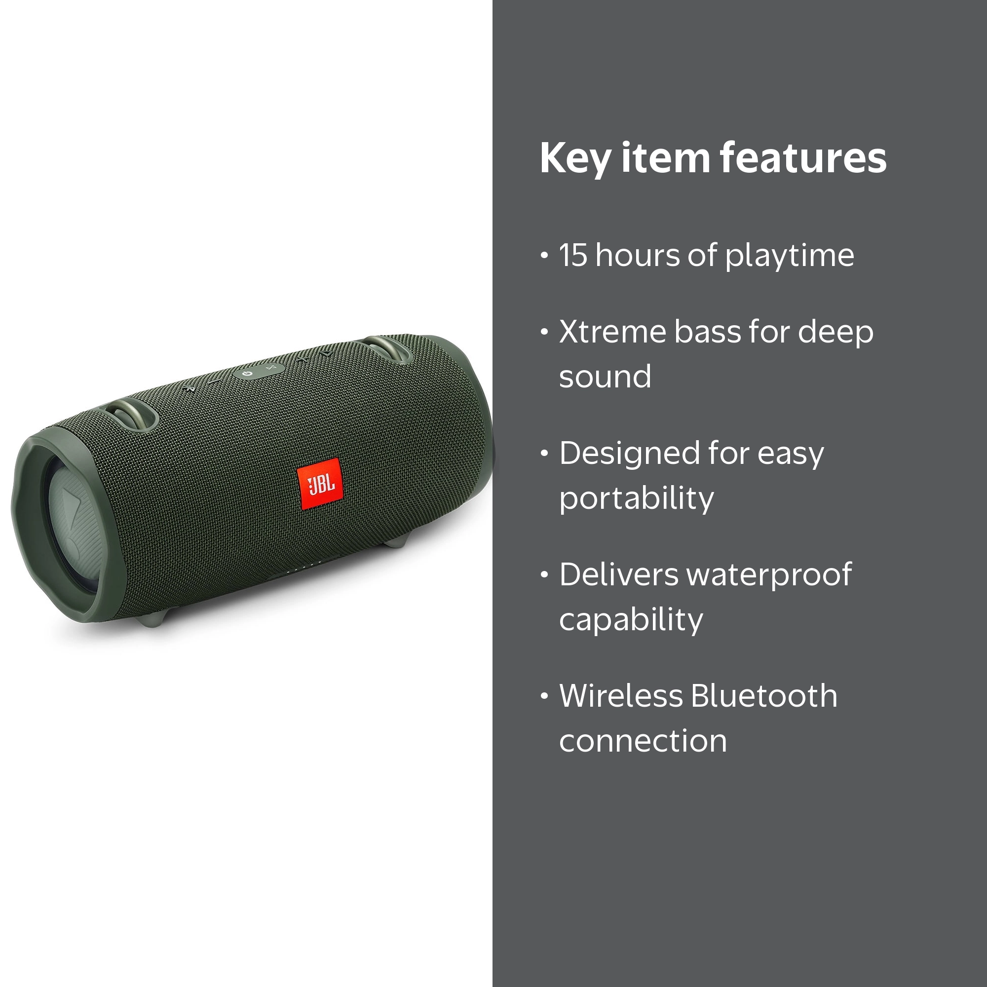 JBL Xtreme 2 Portable Waterproof Wireless Bluetooth Speaker, 15h