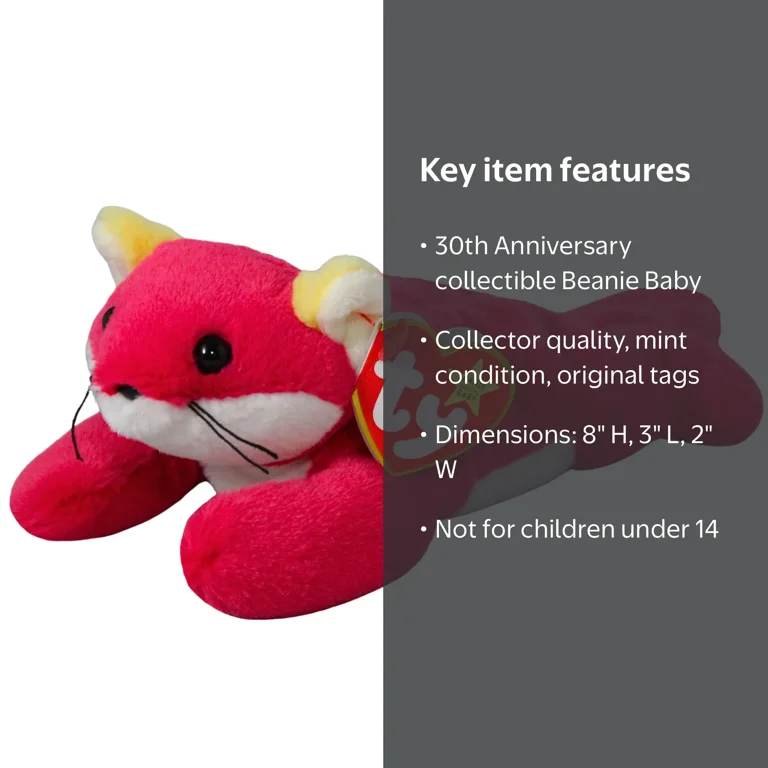 Ty Beanie Baby - Savvy the Fox – 30th Anniversary - Stuffed Animal