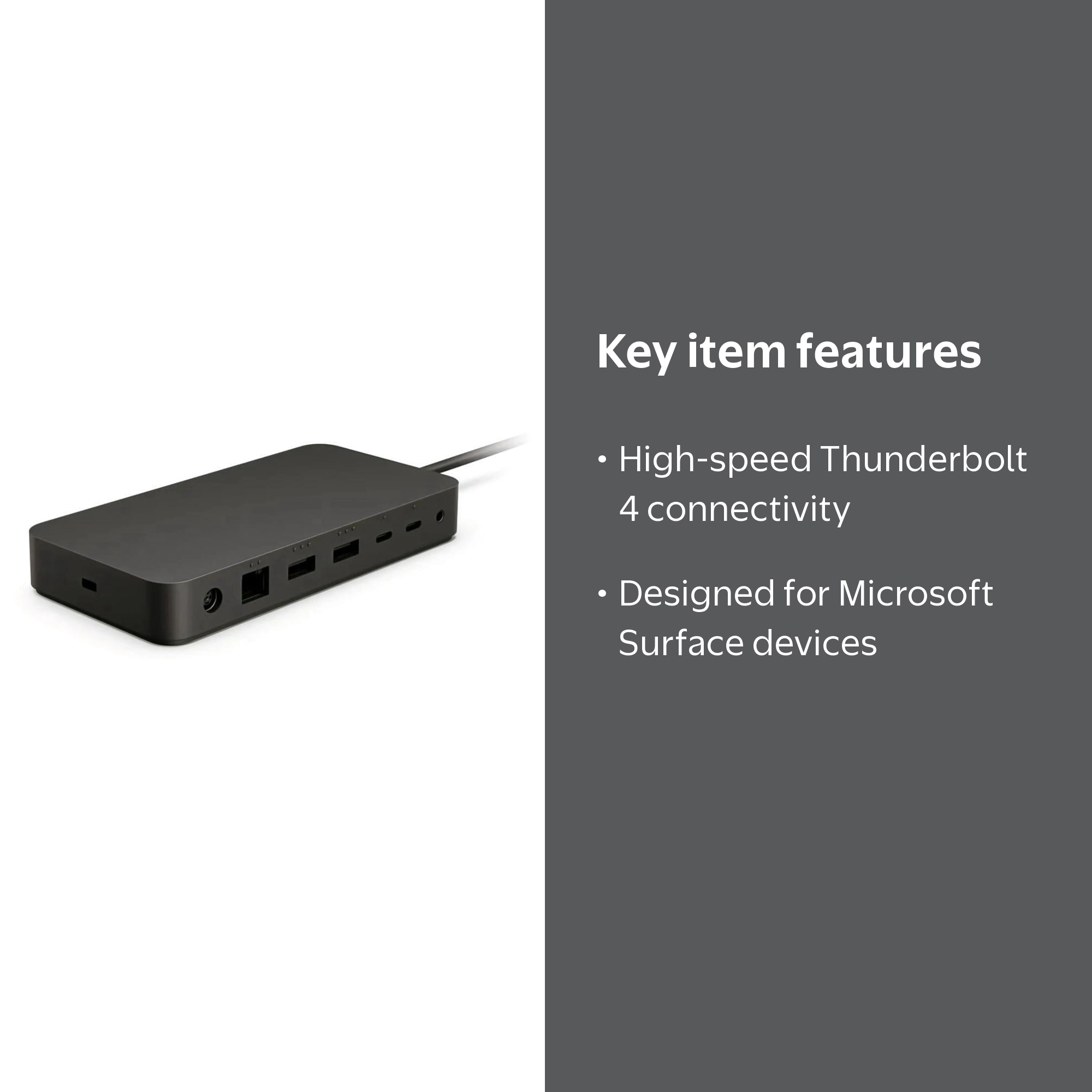 Microsoft, Surface Thunderbolt 4 Dock, Black, 3.0