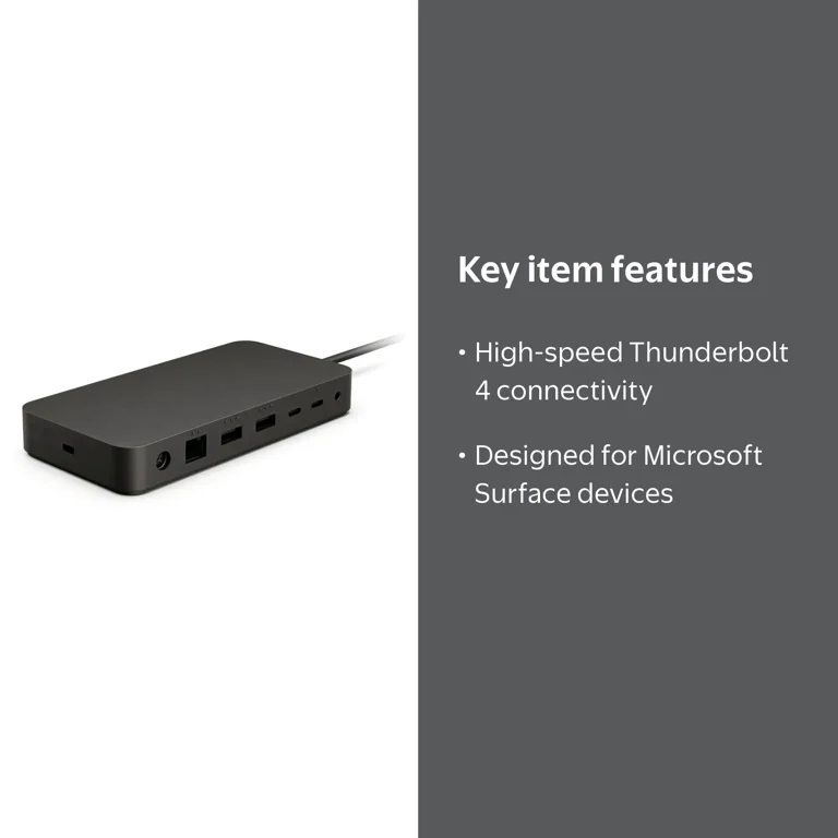 Microsoft, Surface Thunderbolt 4 Dock, Black, 3.0