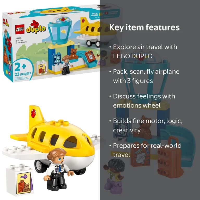 LEGO, DUPLO Town First Time at the Airport, 10443, 23 Pieces