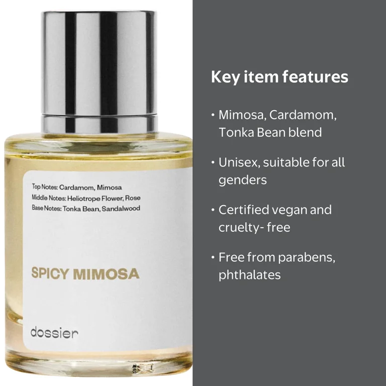 Dossier Spicy Mimosa Eau De Cologne, Mimosa and Cardamom Scent