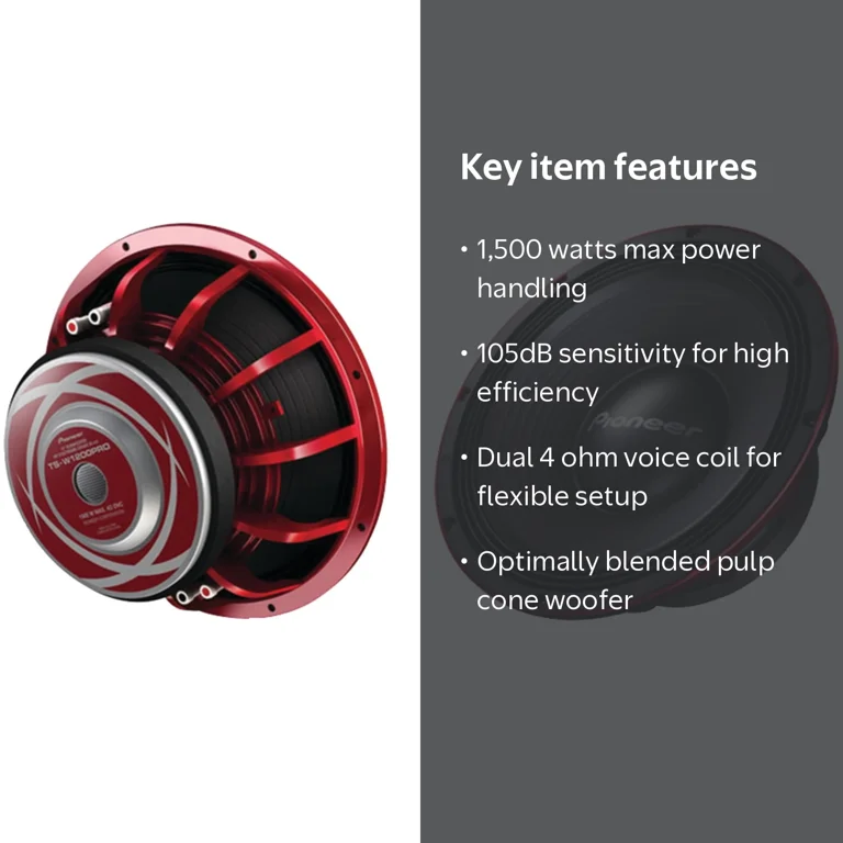 Pioneer 12-inch 1500W Dual 4ohms Voice Coil Subwoofer - PRO Series Pioneer 12-inch 1500W Dual 4ohms Voice Coil Subwoofer - PRO Series