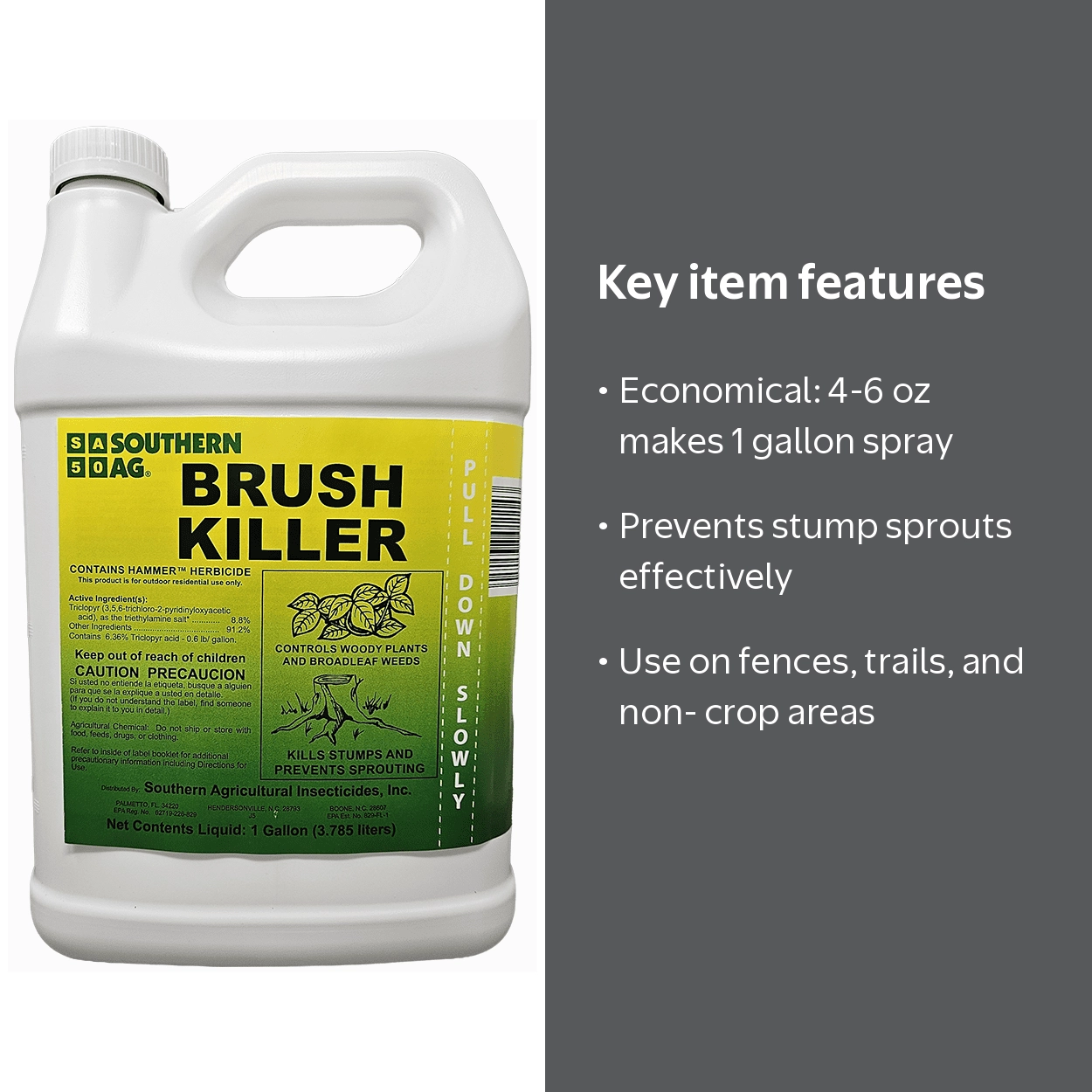 Southern Ag Brush Killer - Herbicide for Broadleaf, Tree Stumps