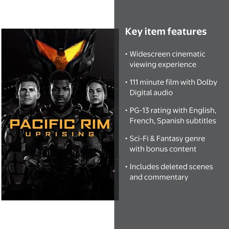 SDS, DVD, Pacific Rim Uprising, PG-13 Sci-Fi & Fantasy - Walmart.com