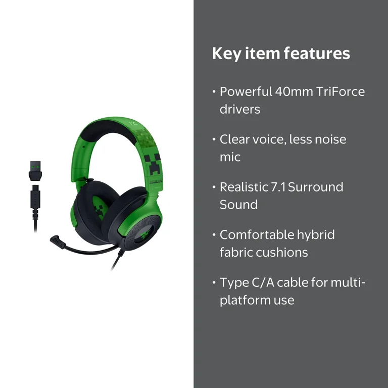 Razer Kraken V4 X - Minecraft Edition - Walmart.com