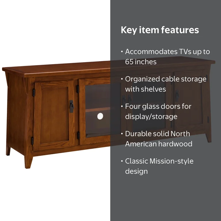 Leick Furniture, 4-Door Wood TV Stand for 65