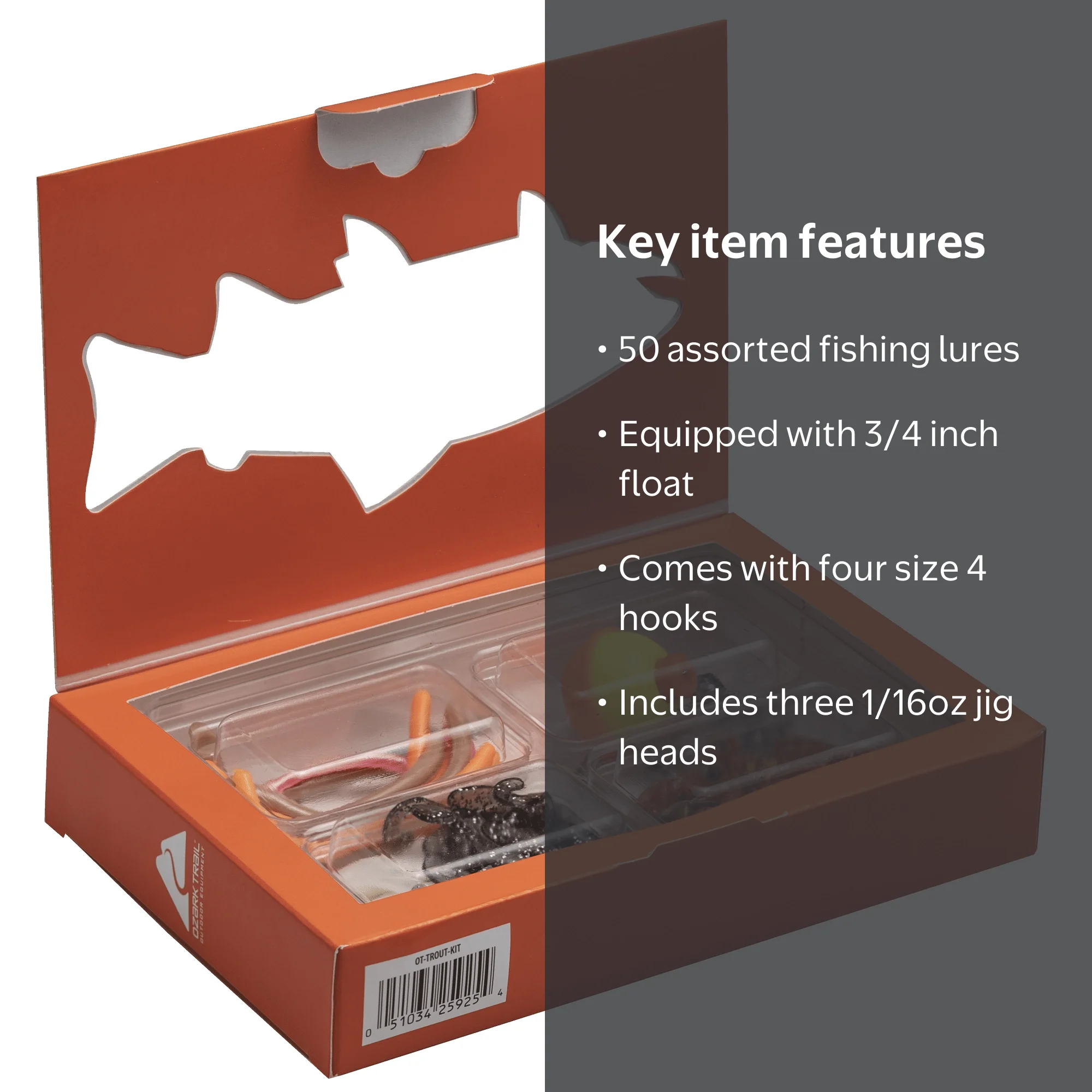 Ozark Trail 50 Pc Trout Assorted Lure Kit - Walmart.com