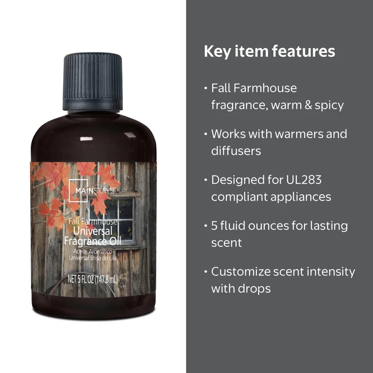 Mainstays Fragrance Oil Fall Farmhouse 5 fl oz for warmers