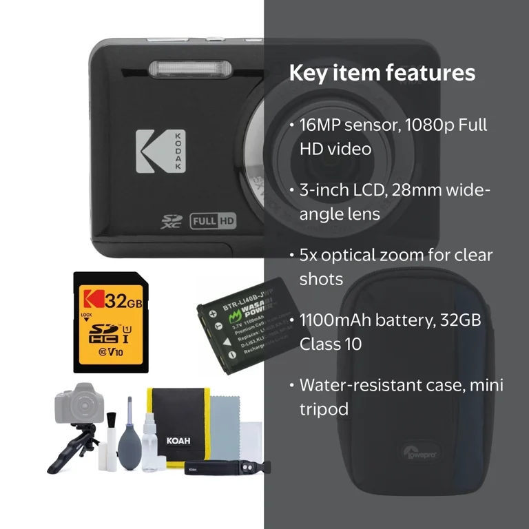 KODAK デジタルカメラ FZ55BK2A リチウム電池式 Amazon.com : Kodak