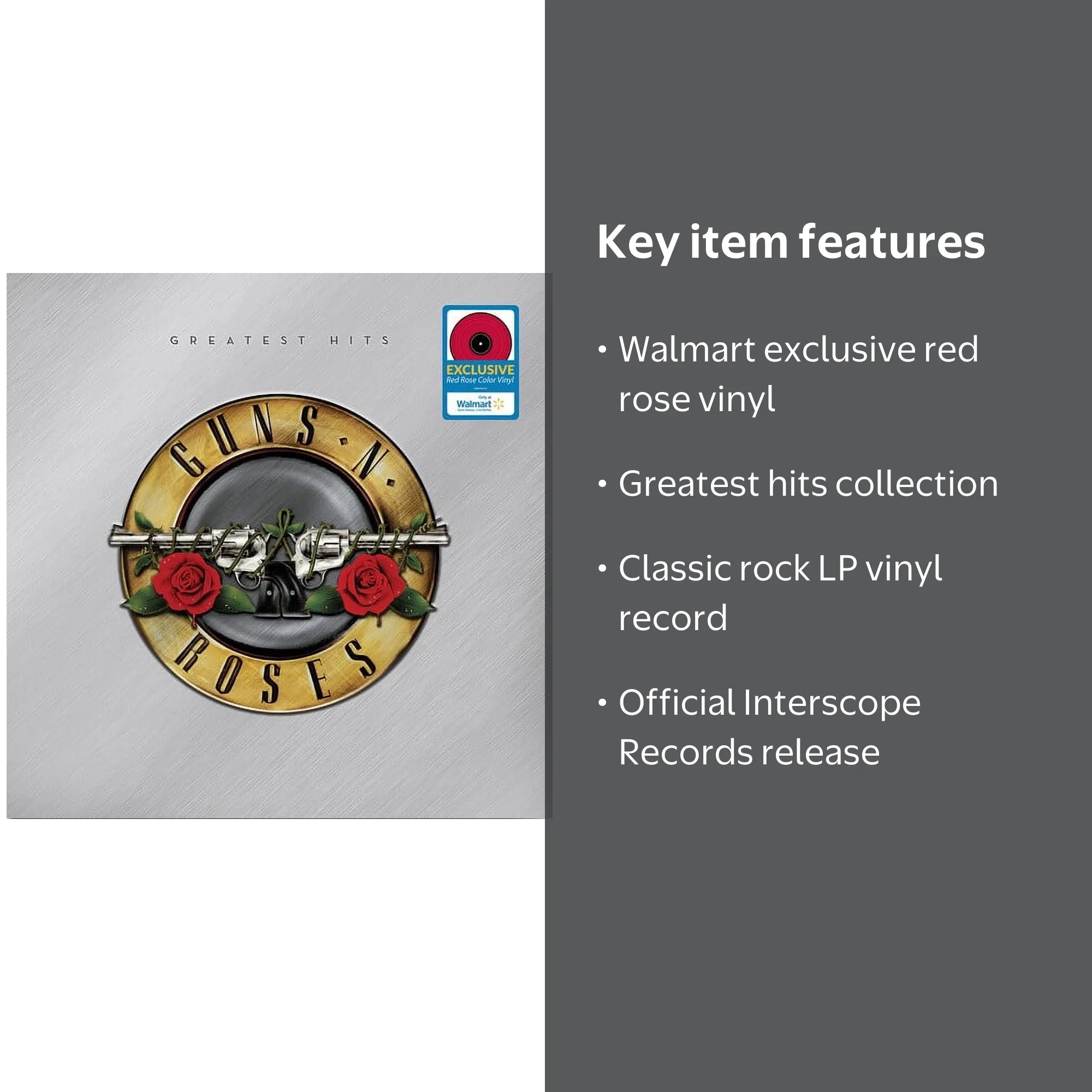 Guns N' Roses, Greatest Hits Vinyl, Red Rose Vinyl, Walmart