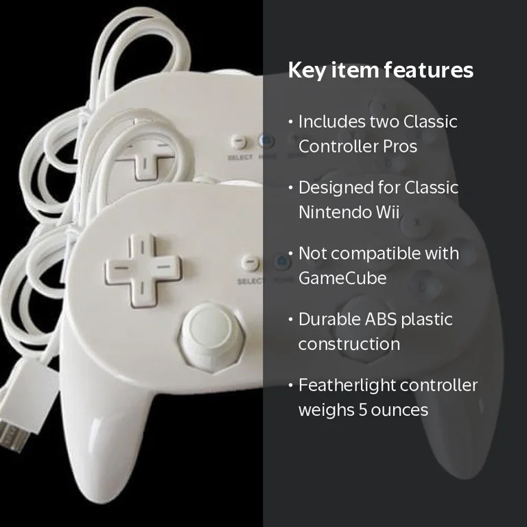 Nintendo Classic Controller Pro for Wii Remote, White - Walmart.com