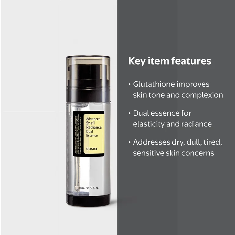 cosrx glutathione COSRX, Advanced Snail Radiance Dual Essence, 2.71 fl oz to supply the skin truemed-ineligible Case Pack:1 Pack S-Acetyl L-Glutathione Supplement