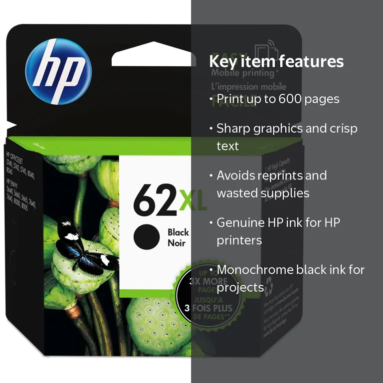 HP, Ink Cartridge, High Yield Black, 600 Pages, C2P05AN#140