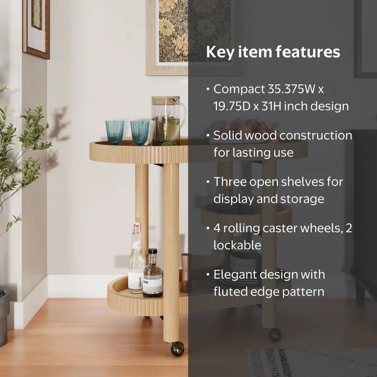 Beautiful Drew Bar Cart by Drew Barrymore, Warm Honey - Walmart.com