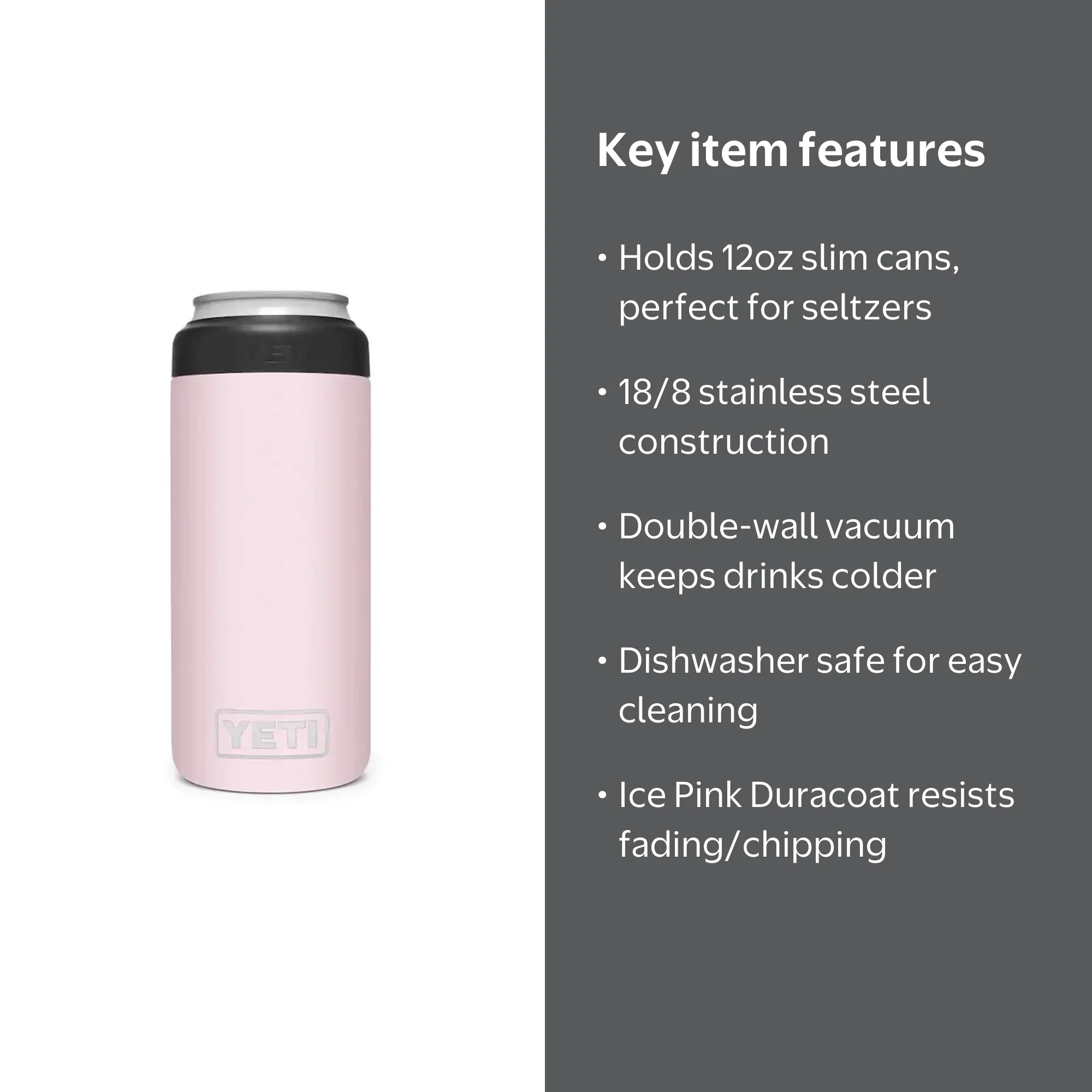 Yeti 21070090106 Rambler 12 oz. Colster Slim Can Insulator - Ice
