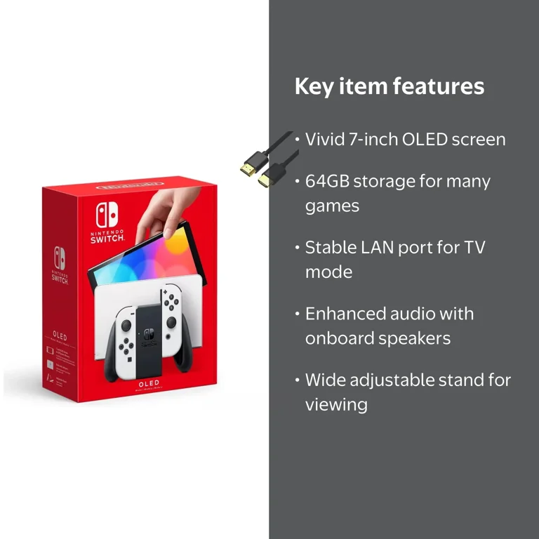 Nintendo Switch - Newest OLED Model Console, 64GB Storage, with