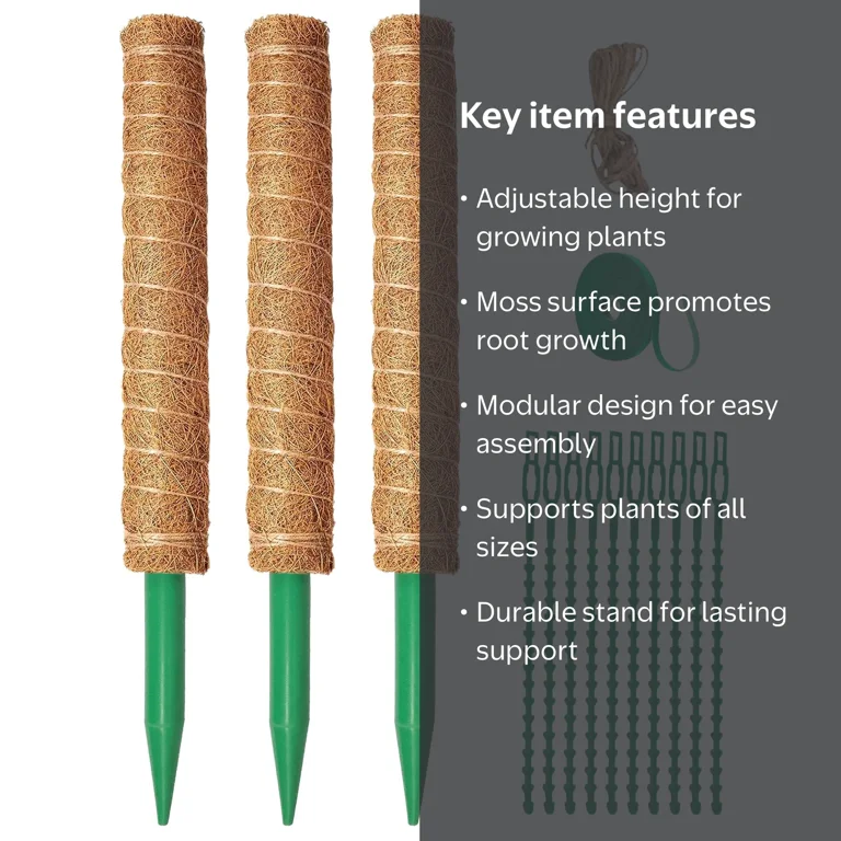 Mainstays Moss Pole Support Kit for Climbing Plants Extendable