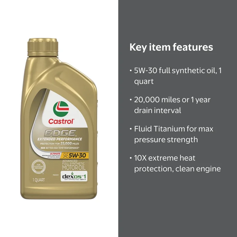 Castrol Edge High Mileage 5W-30 Advanced Full Synthetic Motor Oil