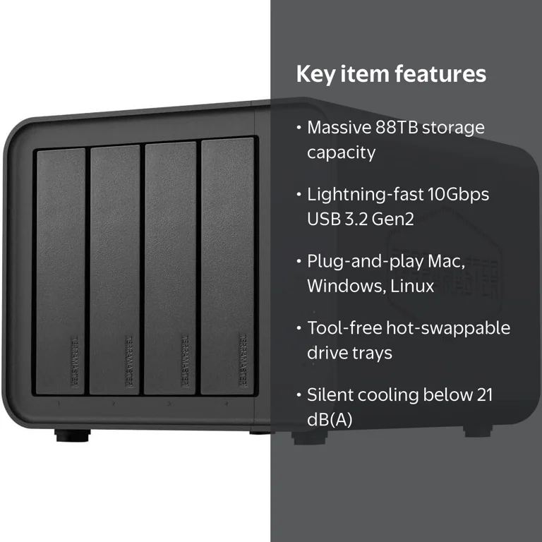 TERRAMASTER D4-320 External Hard Drive Enclosure - 4-Bay USB 3.2