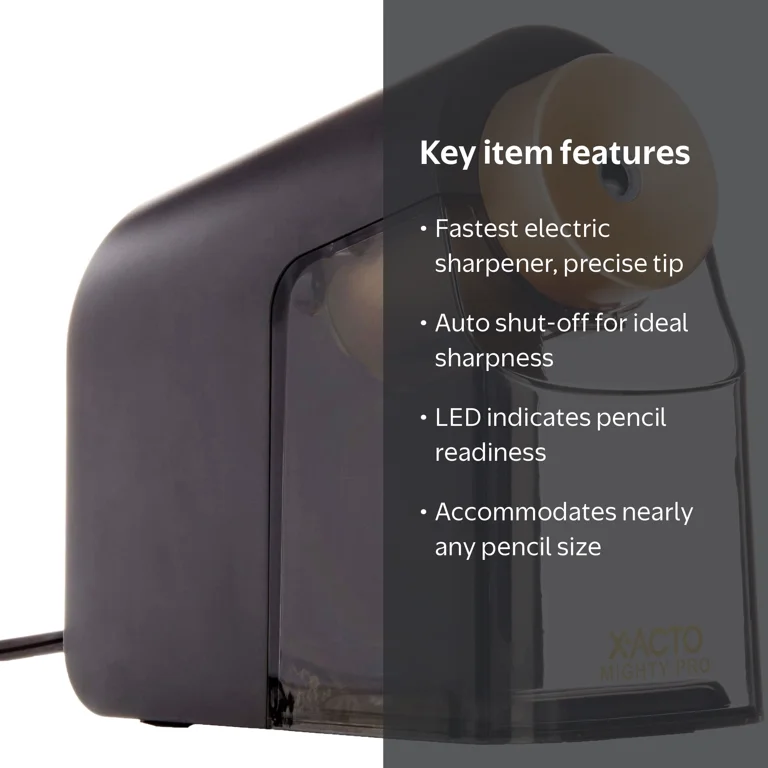 X-ACTO, Mighty Pro‚Ñ¢ Electric Pencil Sharpener, Model B199, Black