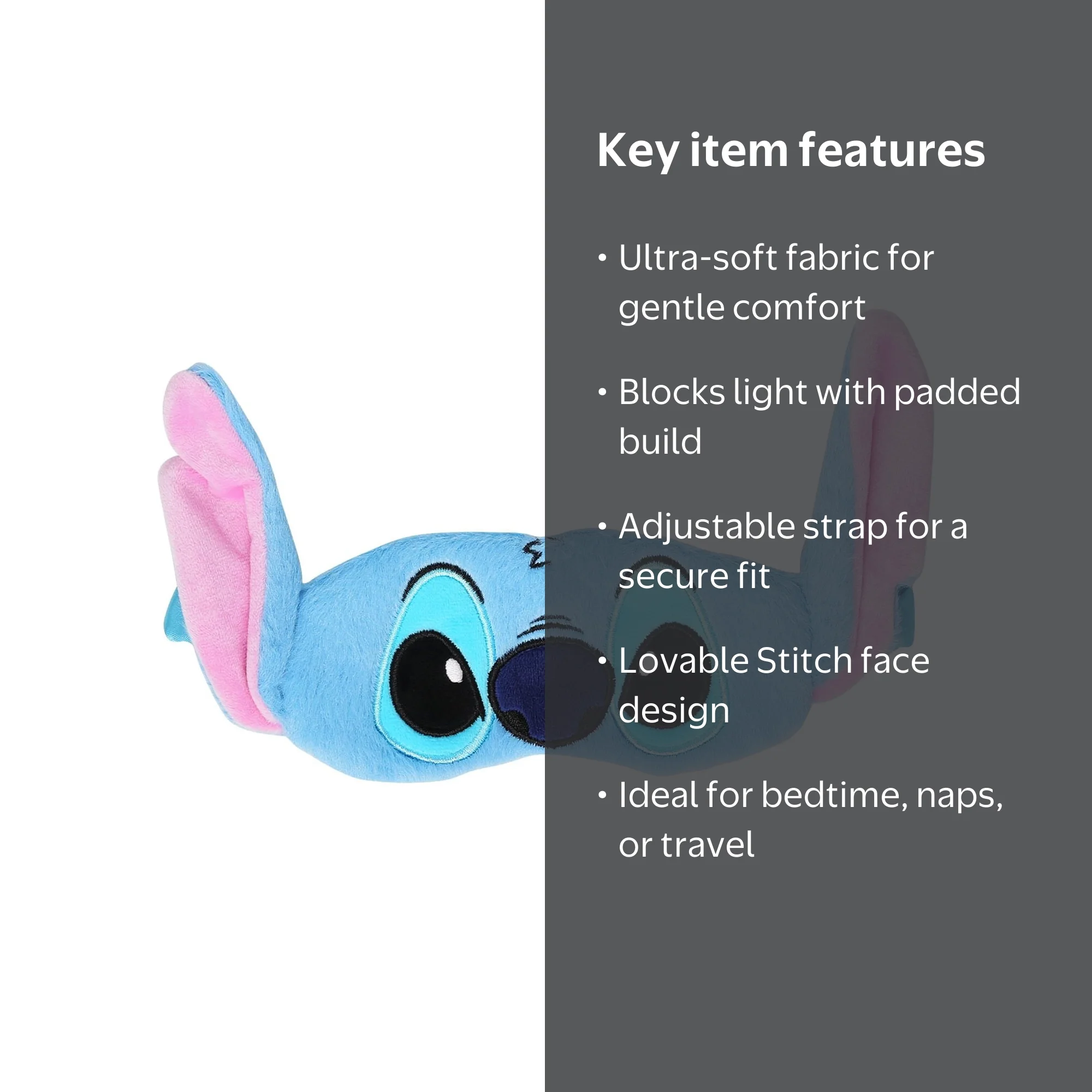 Disney Kid's Unisex Stitch Soft Comfy Plush Sleep Eye Mask