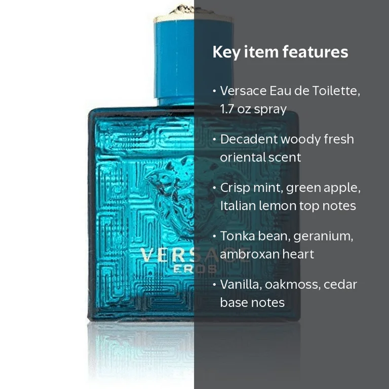 Versace, Eau de Toilette Spray, Men, 1.7 Oz, Woody Fresh Fragrance